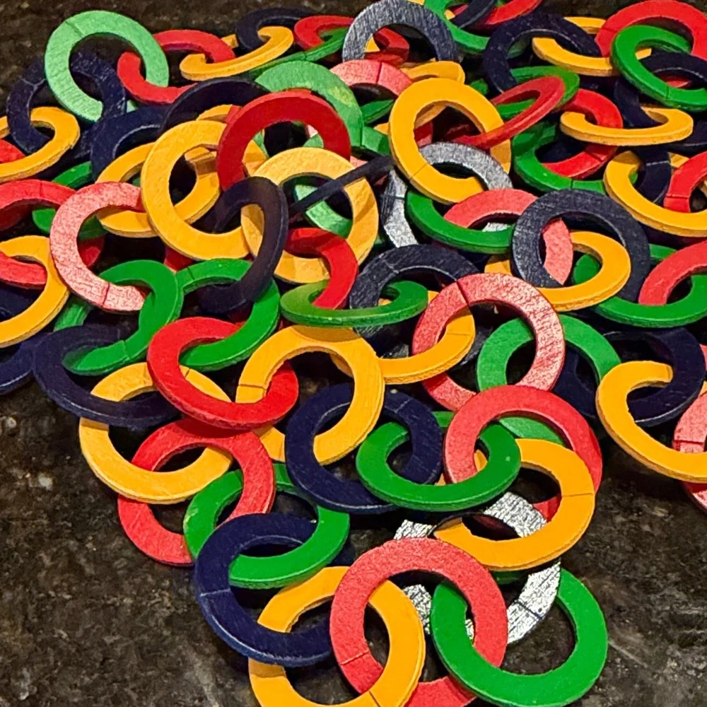 Fun Wooden Rainbow Chain Garland - Multicolor Home Party Decor